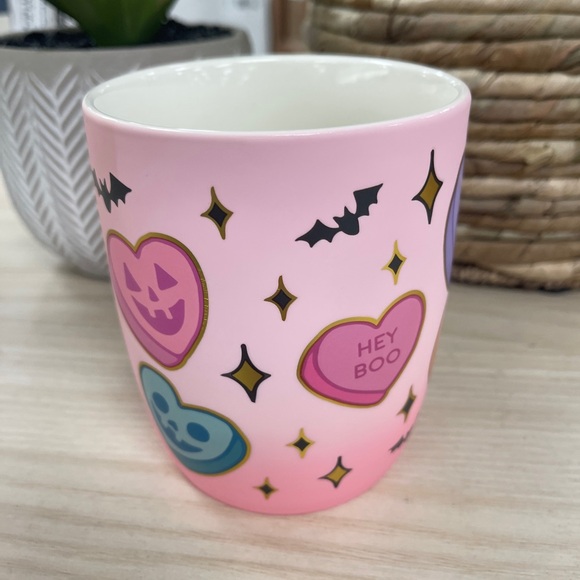 Pink Halloween Pastel Jack o’lantern Hearts & Bats Matte Soft Touch mug NWT - Picture 2 of 4